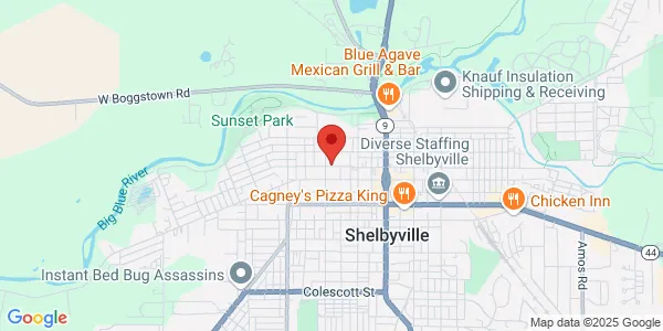 Map of 150 W Washington St Shelbyville, IN 46176