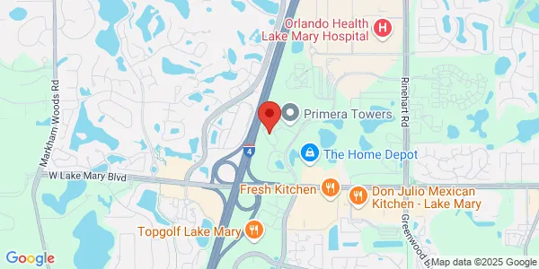 Map of 610 Crescent Executive Ct Ste 100 Lake Mary, FL 32746