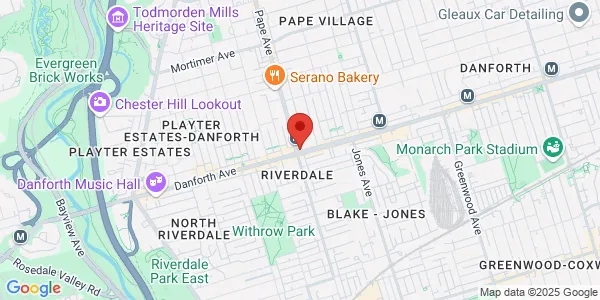 Map of 658 Danforth Avenue Main Floor Toronto, ON M4J 5B9 Canada