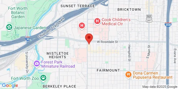 Map of 1121 8th Ave Fort Worth, TX 76104