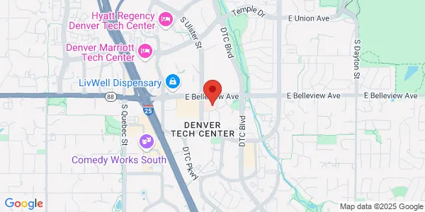 Map of 8200 E Belleview Ave Ste 124c Greenwood Village, CO 80111