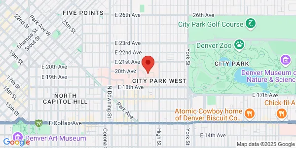 Map of 2055 Presbyterian St Luke's Medical Center N High St Ste 180 Denver, CO 80205