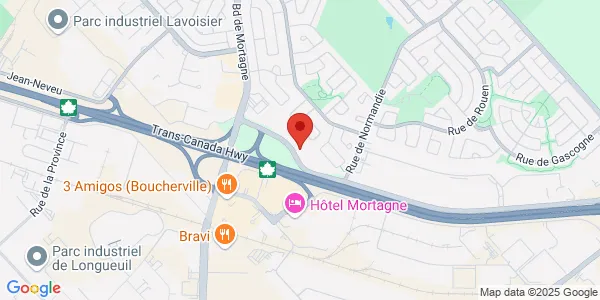 Map of bureau 105 1205, rue Ampère Boucherville, QC J4B 7L4 Canada