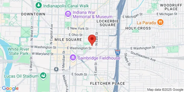 Map of 404 East Washington St Ste A Indianapolis, IN 46204
