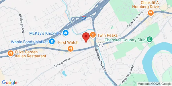 Map of 6216 Highland Place Way Ste 101 Knoxville, TN 37919