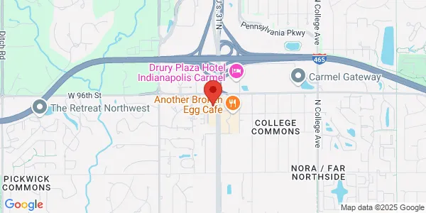 Map of 9510 N Meridian St Ste D Indianapolis, IN 46260