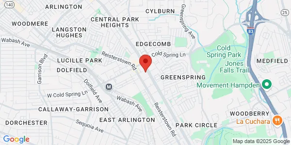 Map of 4340 Park Heights Ave Baltimore, MD 21215