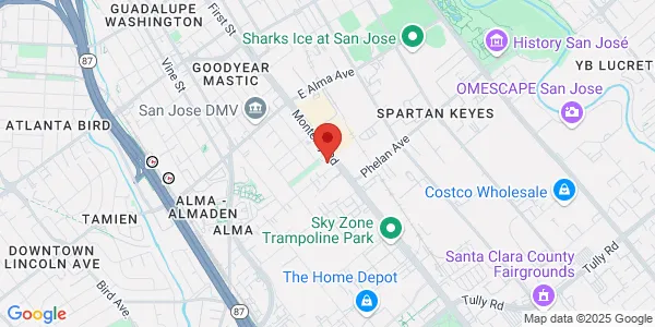 Map of 1633 Monterey Hwy San Jose, CA 95112