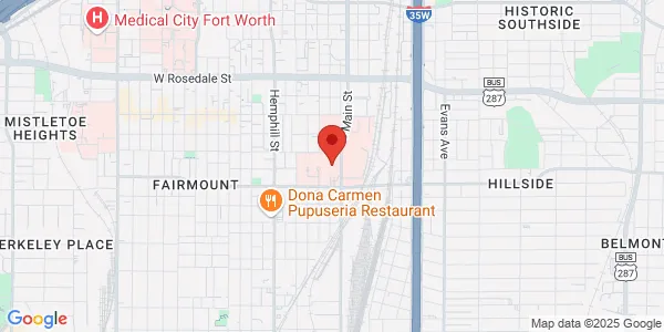Map of 1500 S Main St Fort Worth, TX 76104