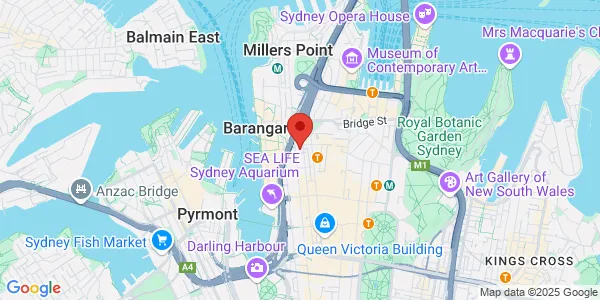 Map of 1 Margaret St Level 10 Sydney New South Wales 2000 Australia