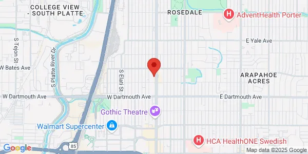 Map of 2955 S Broadway Englewood, CO 80113