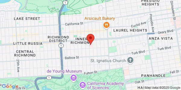 Map of 4131 Geary Blvd San Francisco, CA 94118