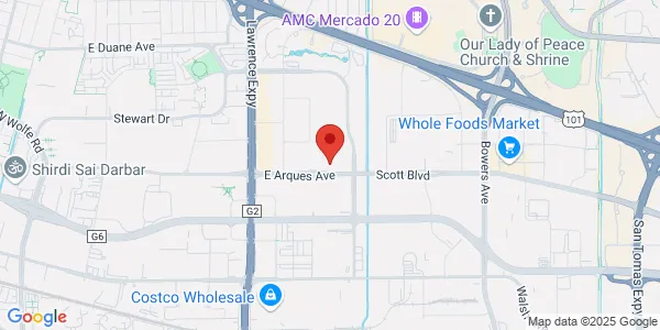 Map of 1263 E Arques Ave Sunnyvale, CA 94085