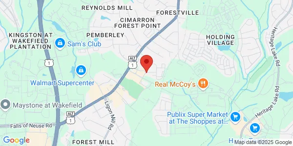 Map of 1748 Heritage Center Dr Ste 201 Wake Forest, NC 27587