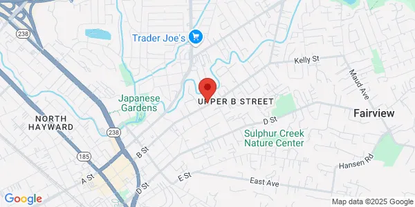 Map of 1654 B St Hayward, CA 94541