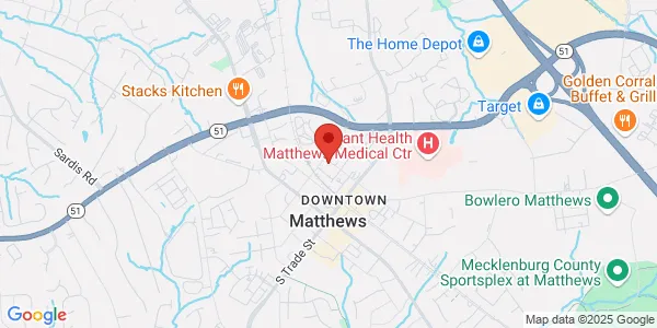 Map of 211 W Matthews St Matthews, NC 28105