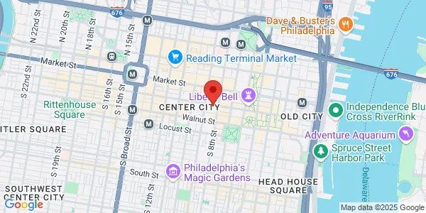 Map of 816 Chestnut Street Philadelphia, PA 19107