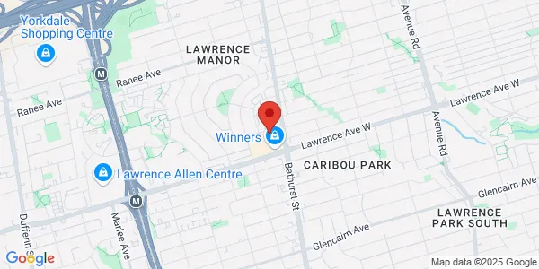 Map of 508 Lawrence Avenue W Suite 25 Toronto, ON M6A 1A1 Canada