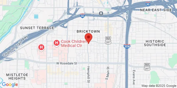 Map of 609 Hemphill St Fort Worth, TX 76104