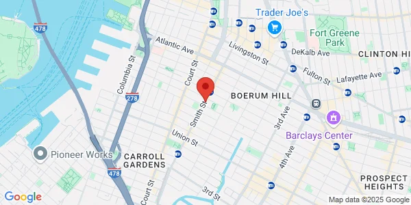Map of 205 Smith St Brooklyn, NY 11201