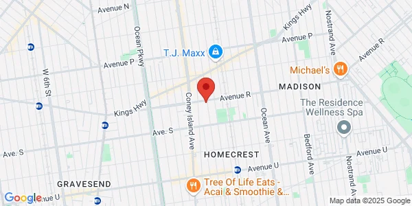 Map of 1230 Ave R Brooklyn, NY 11229