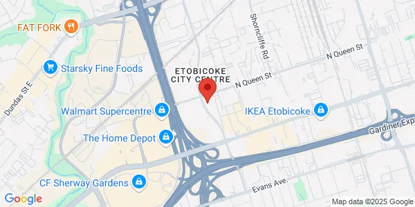 Map of 85 The East Mall Toronto, ON M8Z 5W4 Canada