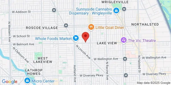 Map of 1438 West Belmont Chicago, IL 60657