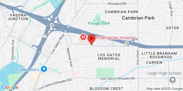 Map of 2400 Samaritan Dr Ste 203 Palo Alto Medical Foundation San Jose, CA 95124