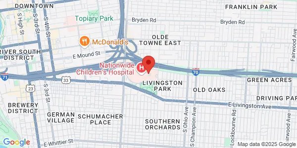 Map of 700 Children's Dr Nationwide Children’s Hospital Columbus, OH 43205