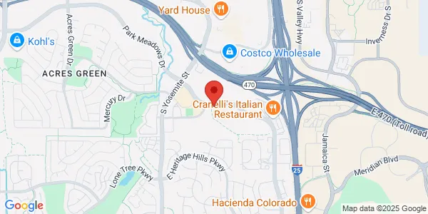 Map of 9544 Park Meadows Dr Ste 100 Lone Tree, CO 80124
