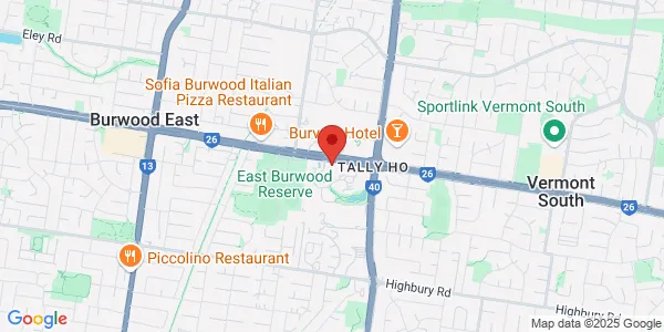Map of 1 Lakeside Dr Tally Ho Business Park Burwood East Victoria 3151 Australia