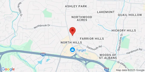 Map of 16 E Rowan St Raleigh, NC 27609