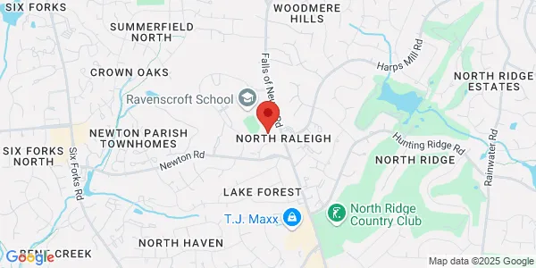 Map of 7019 Harps Mill Rd Ste 200 Raleigh, NC 27615