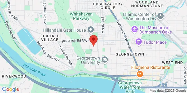 Map of 3800 Reservoir Rd NW Bldg 1 Washington, DC 20007