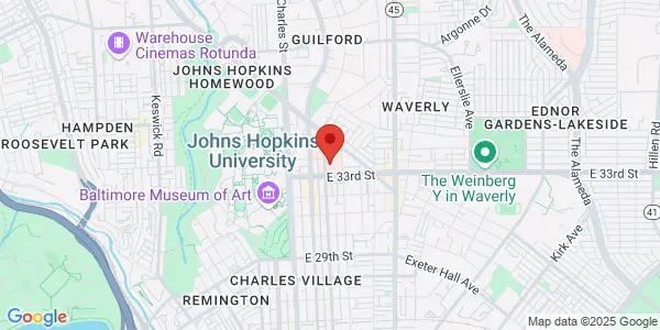 Map of 3333 N Calvert St Baltimore, MD 21218
