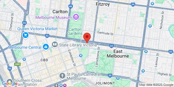 Map of 100 Victoria Pde Suite 3 East Melbourne Victoria 3002 Australia