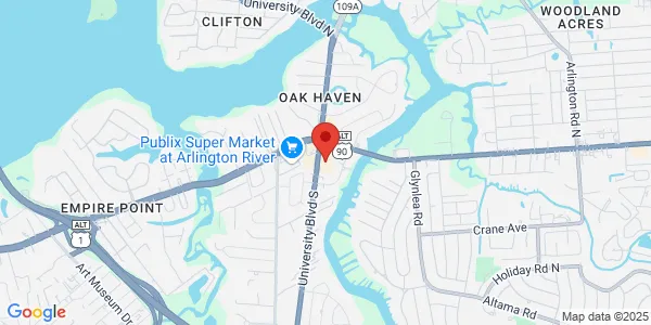 Map of 1731 University Blvd S Jacksonville, FL 32216