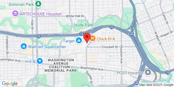 Map of 1911 Taylor St Ste E Houston, TX 77007