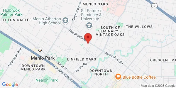 Map of 321 Middlefield Rd Menlo Park, CA 94025