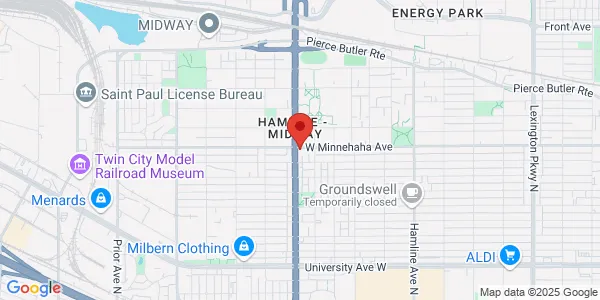 Map of 1576 Minnehaha Ave W Saint Paul, MN 55104