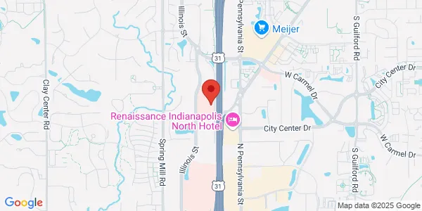 Map of 12188A N Meridian St Ste 100 Carmel, IN 46032
