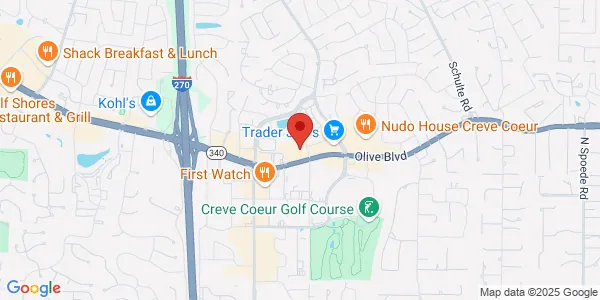 Map of 11615 Olive Blvd Creve Coeur, MO 63141