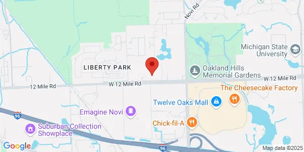 Map of 44000 W 12 Mile Rd Ste 205 Novi, MI 48377