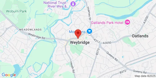 Map of Suite 1 First Floor 5 Baker Street Weybridge KT13 8AE United Kingdom