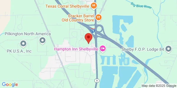 Map of 30 W Rampart St Ste 250 Shelbyville, IN 46176
