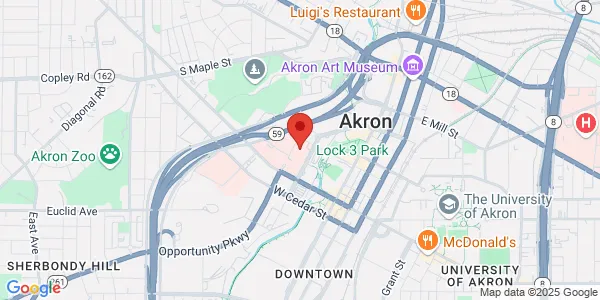 Map of 214 W Bowery St Akron Children's Hospital Akron, OH 44308