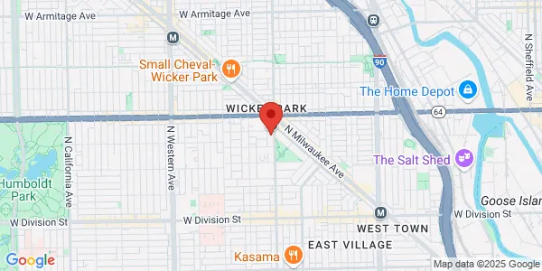 Map of 1520 N Damen Ave Chicago, IL 60622