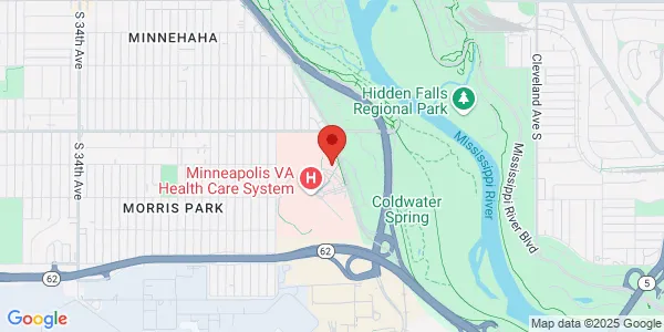Map of 1 Veterans Dr Minneapolis, MN 55417