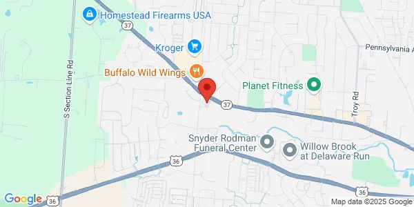 Map of 1725 West Central Ave DELAWARE, OH 43015