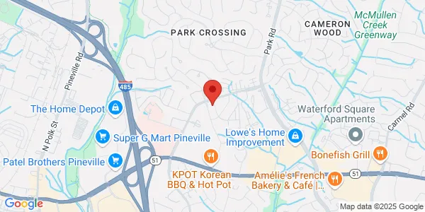 Map of 9915 Park Cedar Dr CVS Pharmacy CHARLOTTE, NC 28210